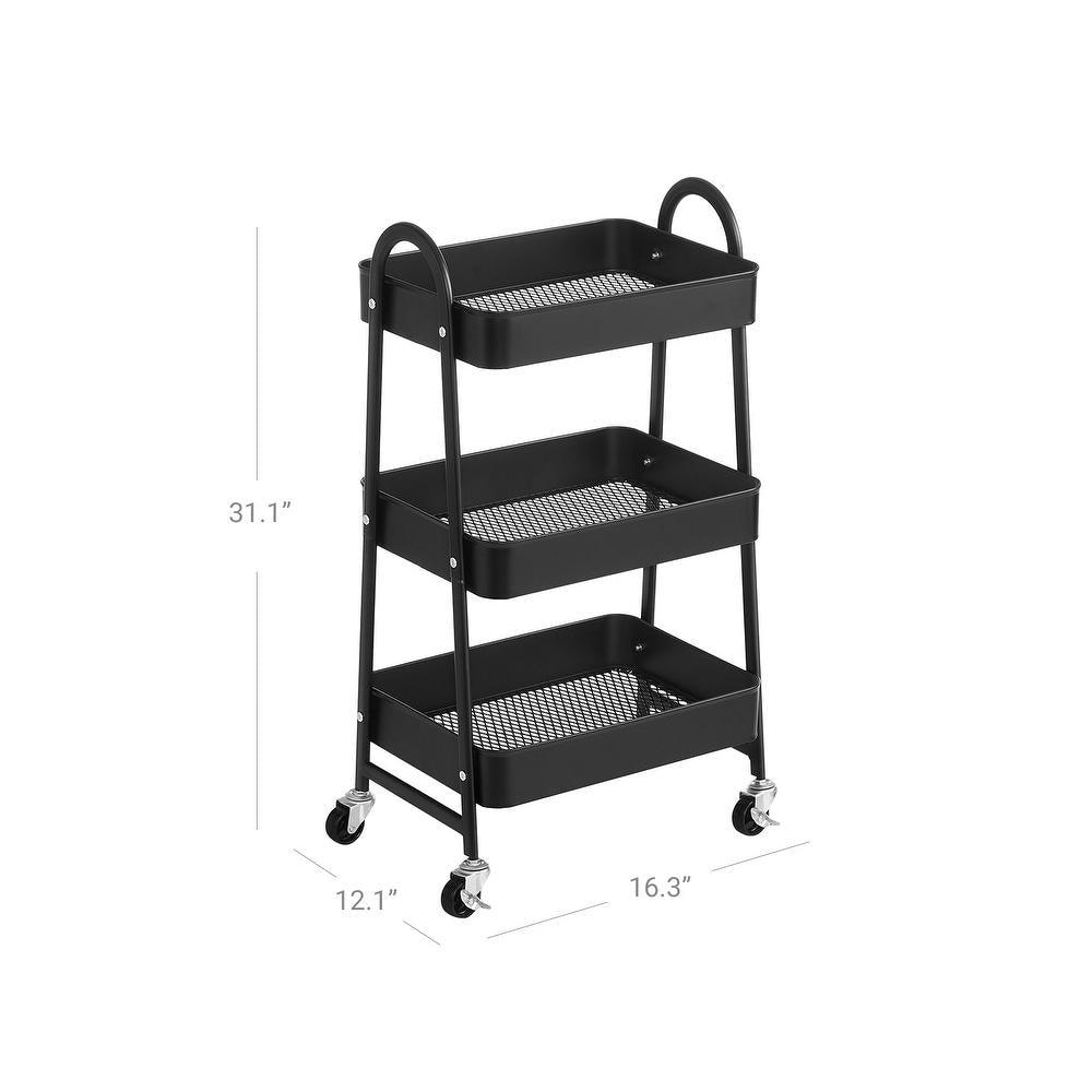 Carro Organizador Metálico Songmics 3 Niveles Con Ruedas
