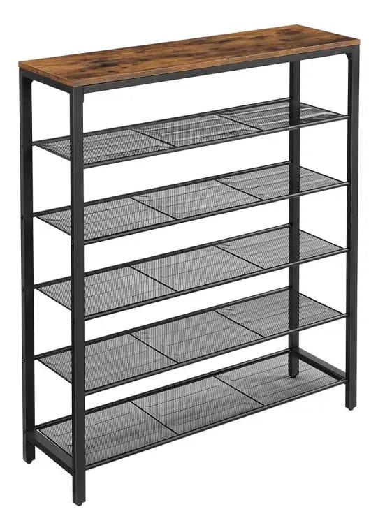 Set Orden Hogar Zapatero 5 Pisos + Estantería 5 Niveles Marrón