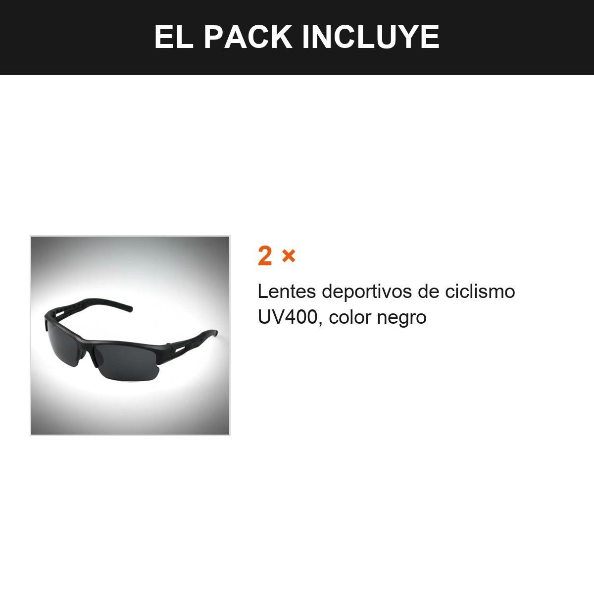 Pack 2 Lentes Deportivos Ciclismo Mtb Ruta Uv400