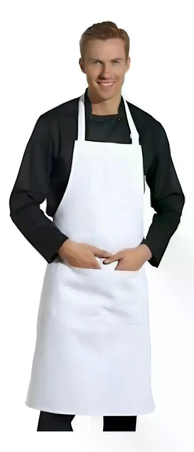 Pack 10 Pecheras Chef Outfitters Con Bolsillo Blanco Liso