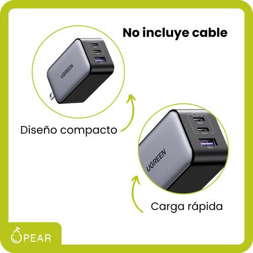 Ugreen 10334 Cd244 Cargador Rapido De Celular 65w Nexode Color Gris