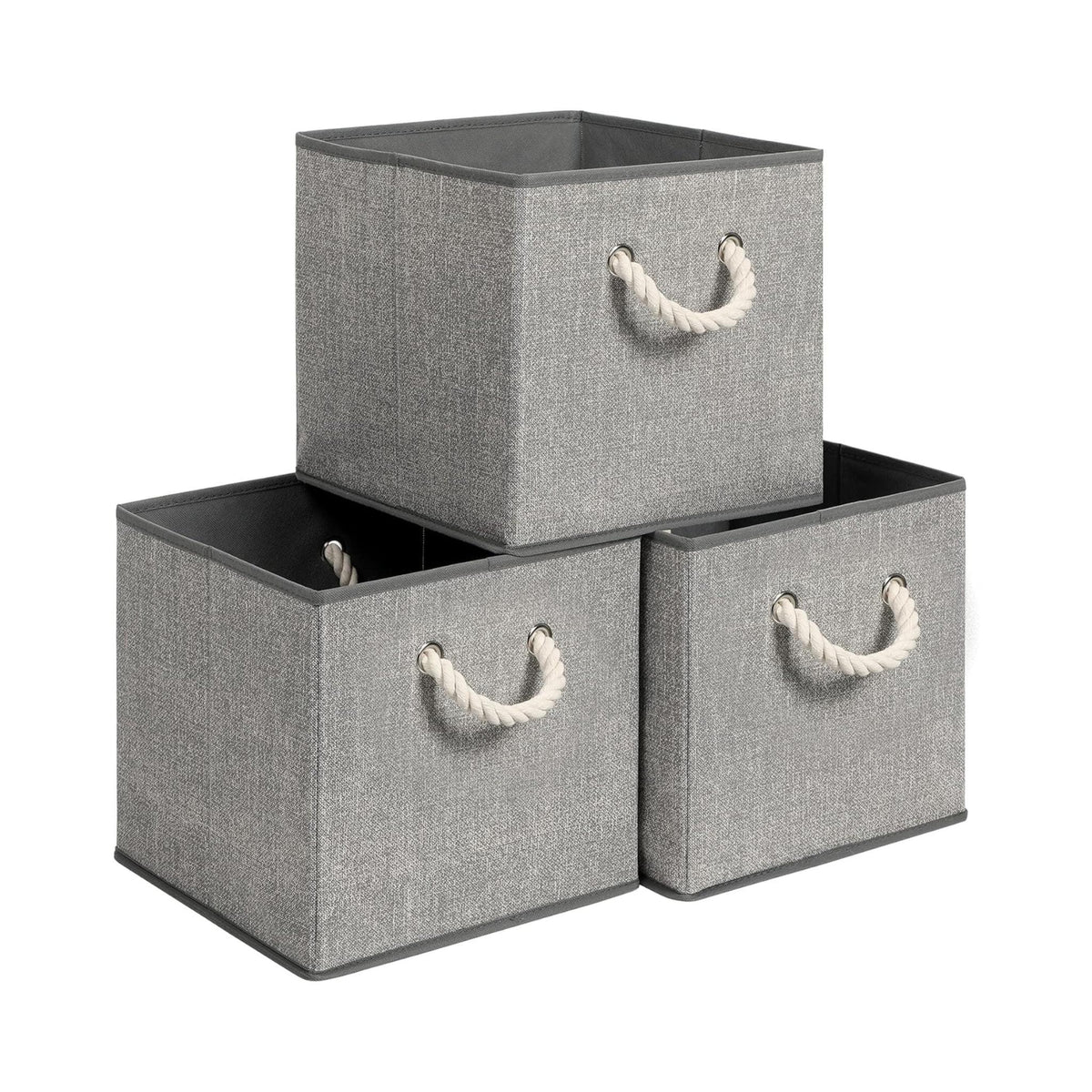 Set De 3 Cajas Organizadoras De Tela Plegables Con Asas