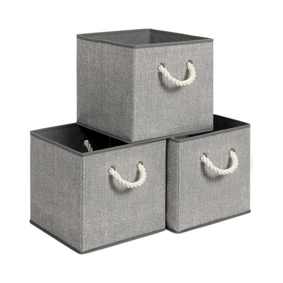 Set De 3 Cajas Organizadoras De Tela Plegables Con Asas
