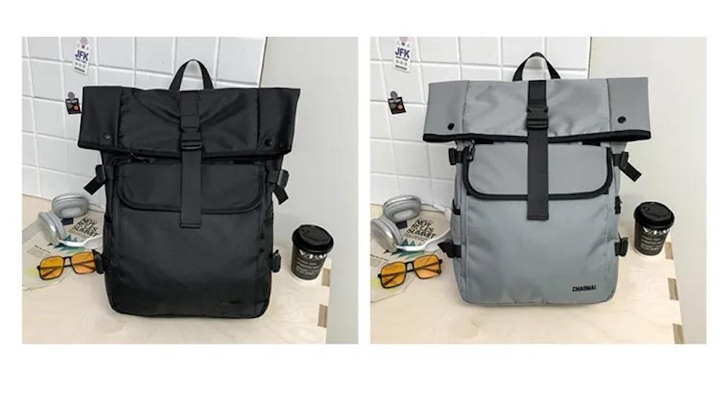 Mochila Urbana Negra Porta Notebook Hebilla Unisex