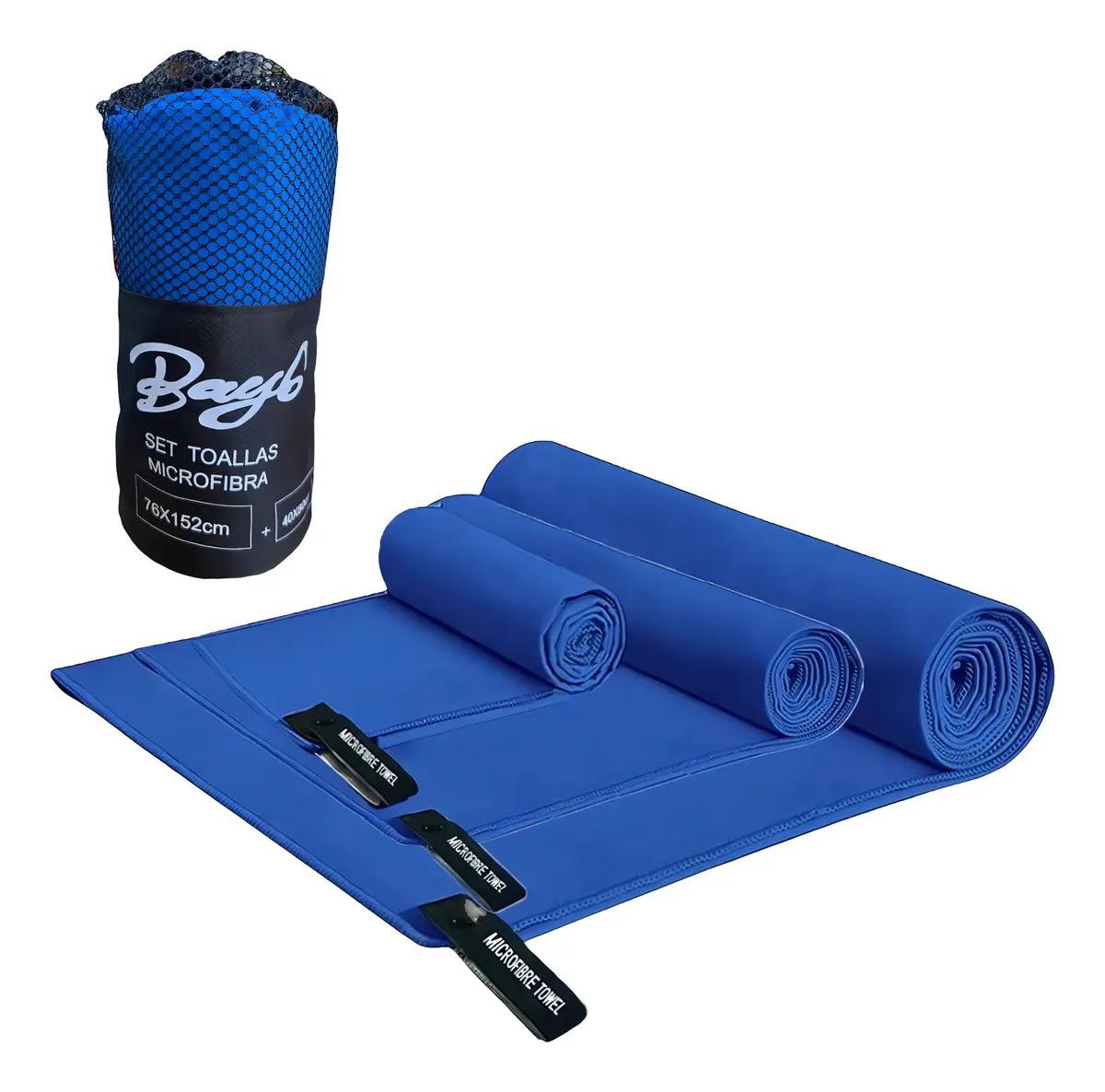 Pack 6 Toallas Microfibra Secado Rápido Viaje Gym Azul