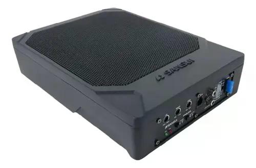 Subwoofer Amplificado Sansui 100rms Ultraplano Controlador Color Negro
