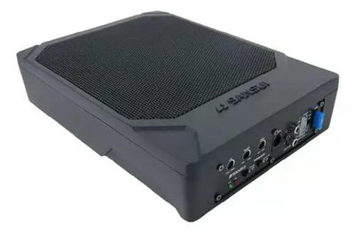 Subwoofer Amplificado Sansui 100rms Ultraplano Controlador Color Negro