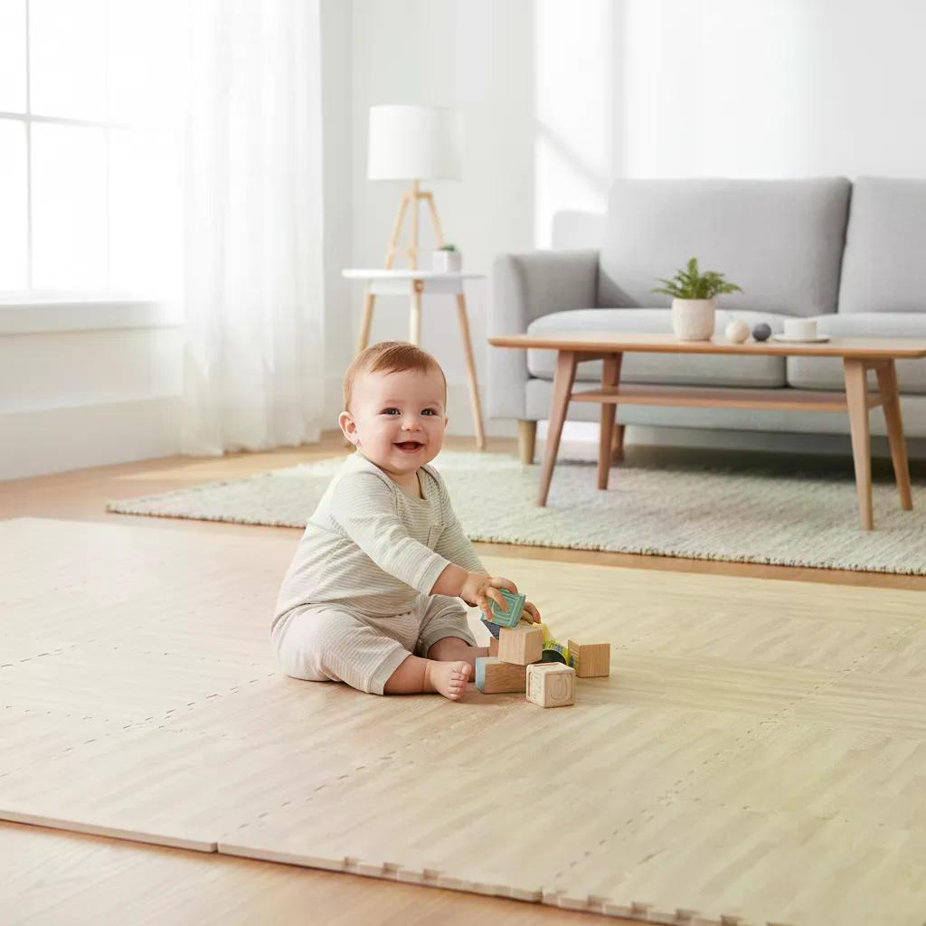 Pack X4 Piso Alfombra Tatami Eva Tipo Madera 60x60x1cm
