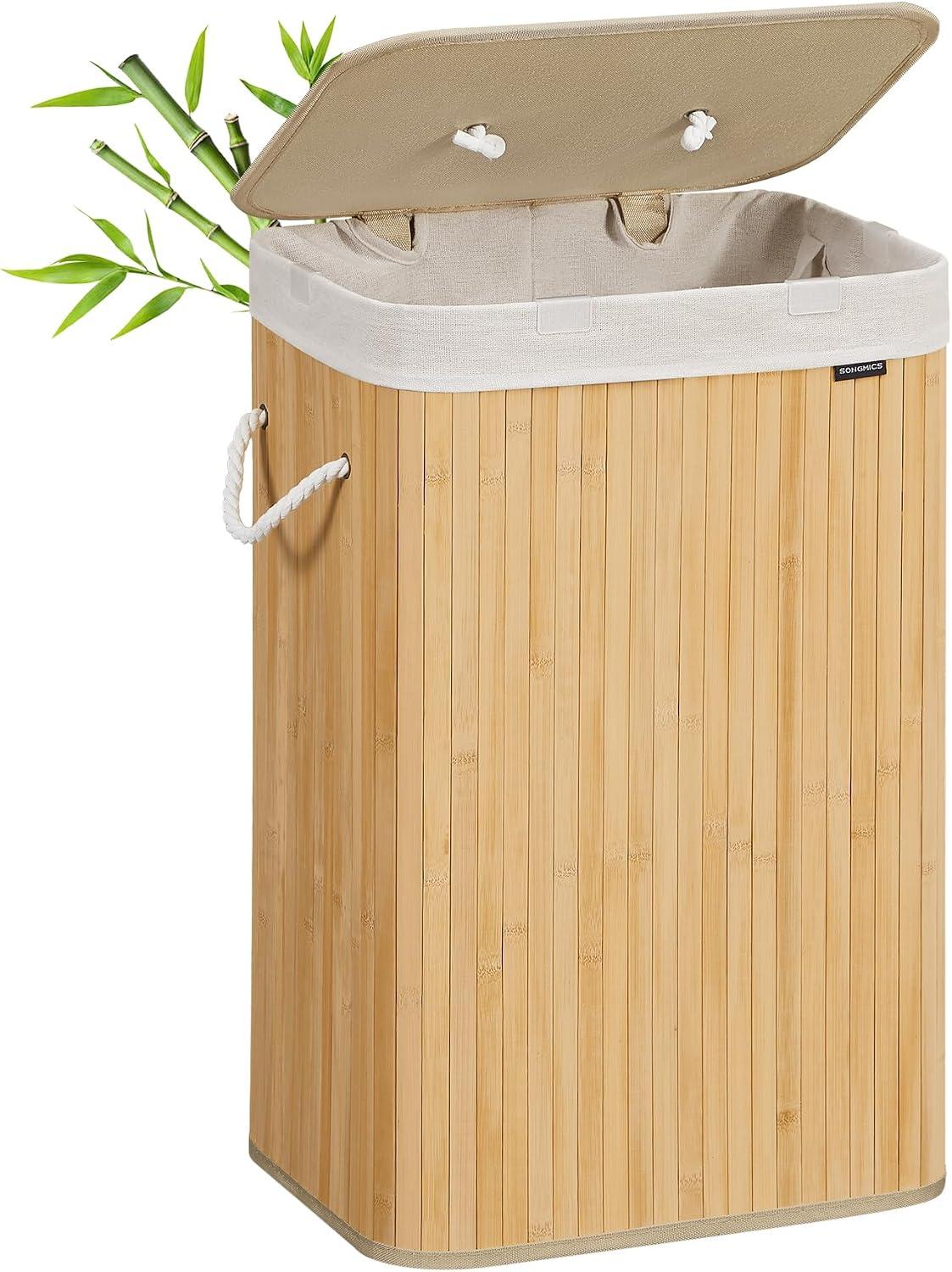 Canasto Ropa Songmics 72L Plegable Con Bolsa Lavable