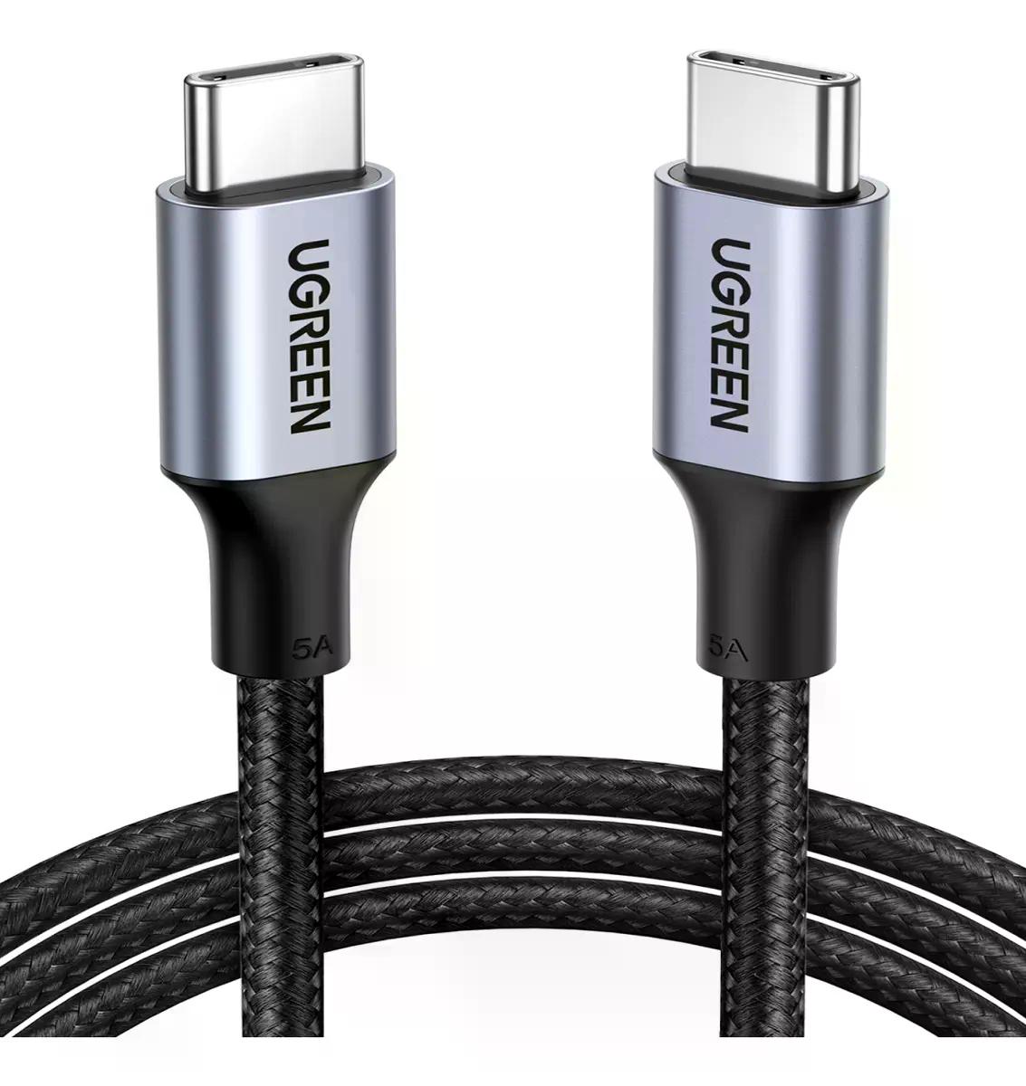 Cable Cargador Ugreen Usb C Carga Rapida 100 W 480 Mbps 2m Negro