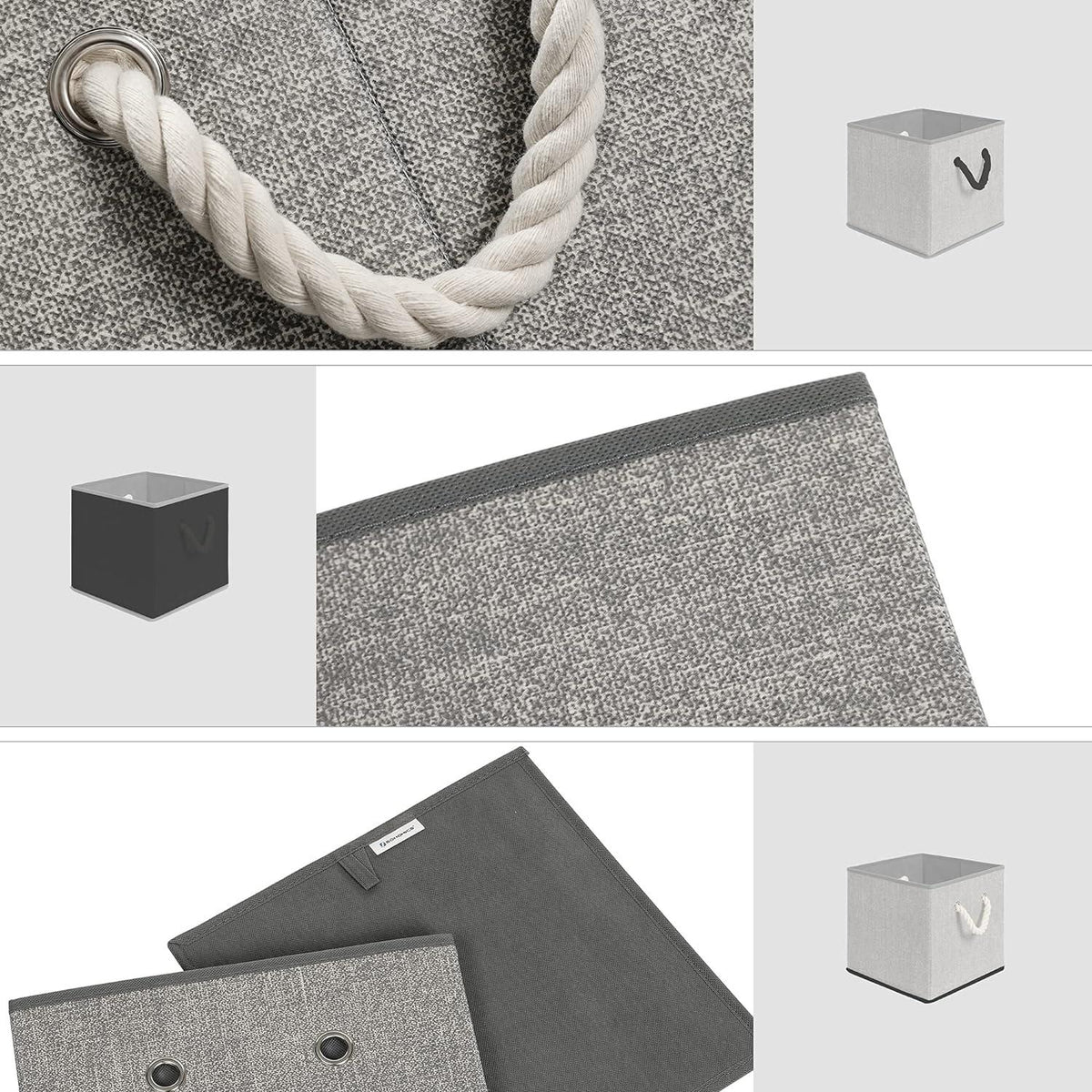 Set De 3 Cajas Organizadoras De Tela Plegables Con Asas