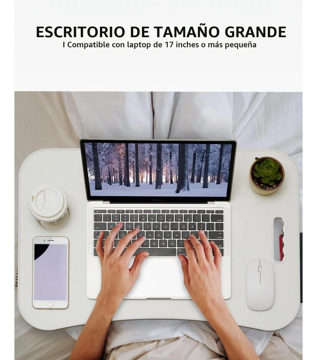 Mesa Notebook Plegable Cama Sofá Con Portavaso Blanco