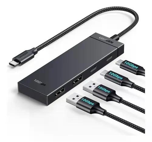 Adaptador Hub Usb C Ugreen Cm806 4 Puertos 10gbps Usb 3.2 Negro