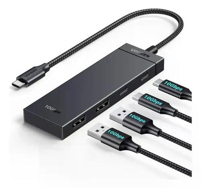 Adaptador Hub Usb C Ugreen Cm806 4 Puertos 10gbps Usb 3.2 Negro
