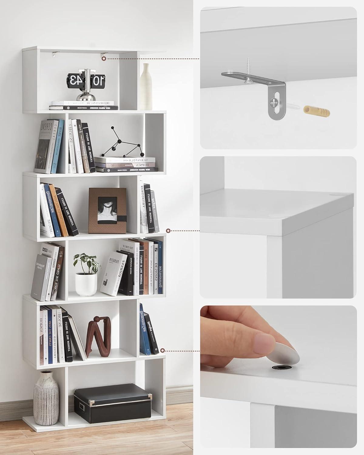 Estantería Librero Vasagle 6 Niveles Blanco Living Oficina