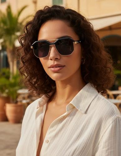 Lentes Anteojos De Sol Ondeck Portofino By Sabrina Sosa Porto Fino Negro Dorado
