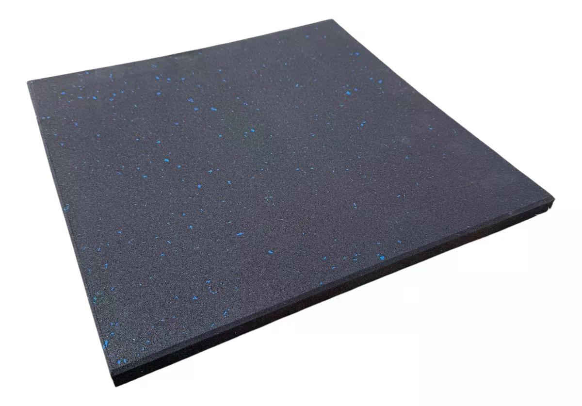 Piso Caucho Gimnasio Alto Trafico 100x100cmx15mm