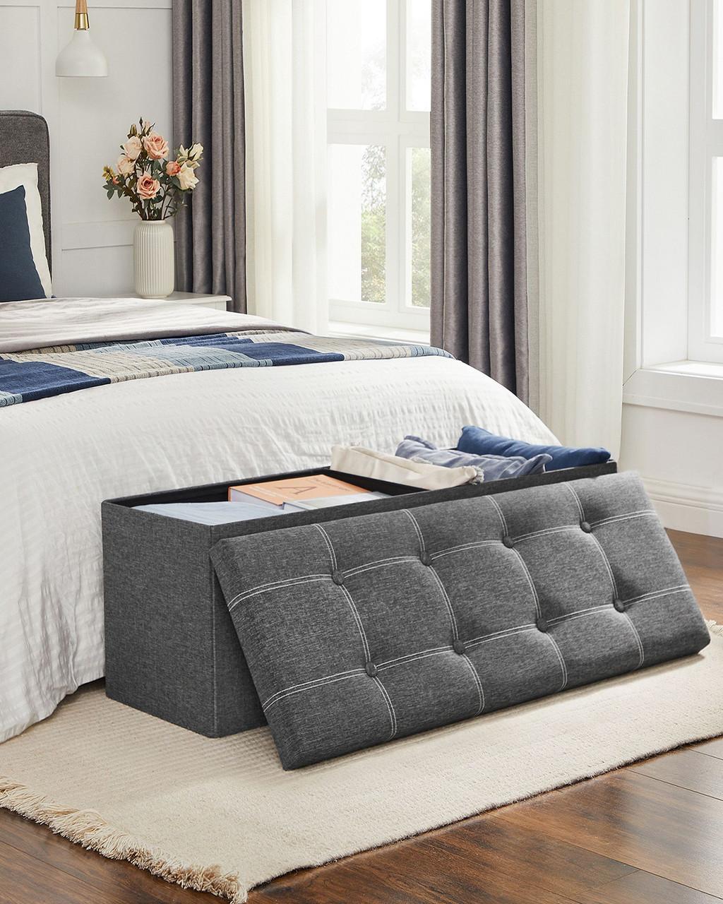 Puff Baúl SONGMICS 110 cm Banco Plegable Con Almacenamiento