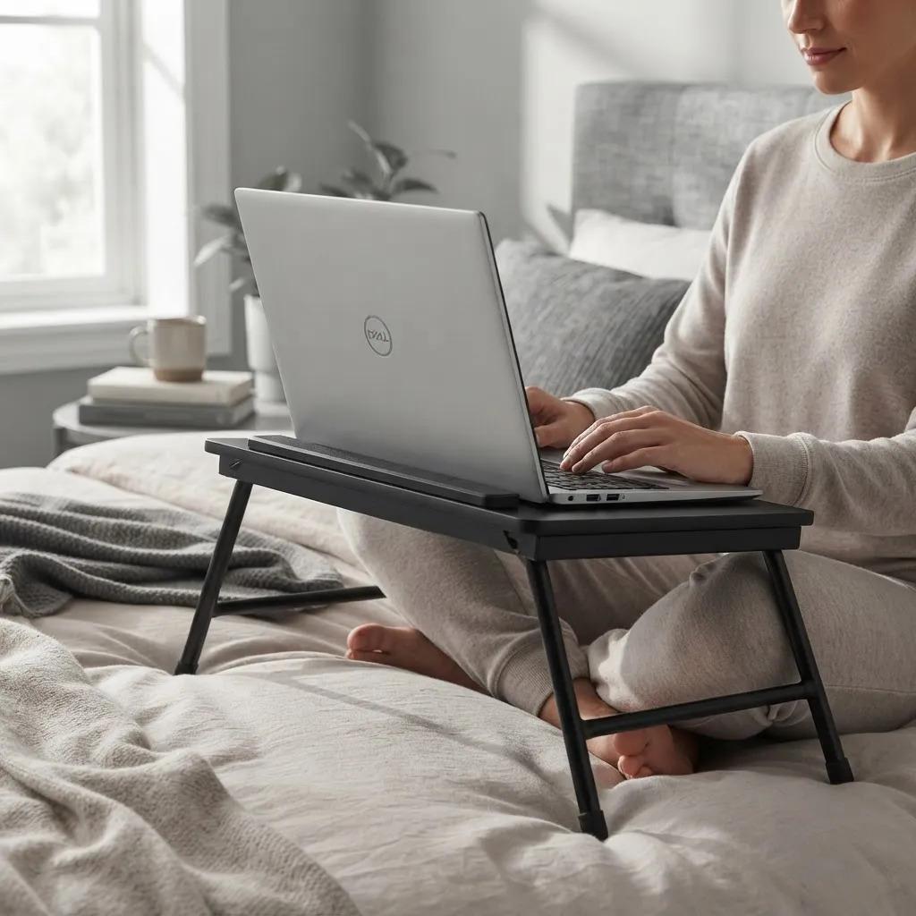 Mesa Notebook Plegable Para Cama Sofá Inclinable Negro