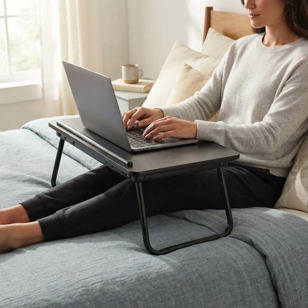 Mesa Plegable Elevable Notebook Para Cama O Sofá Negro