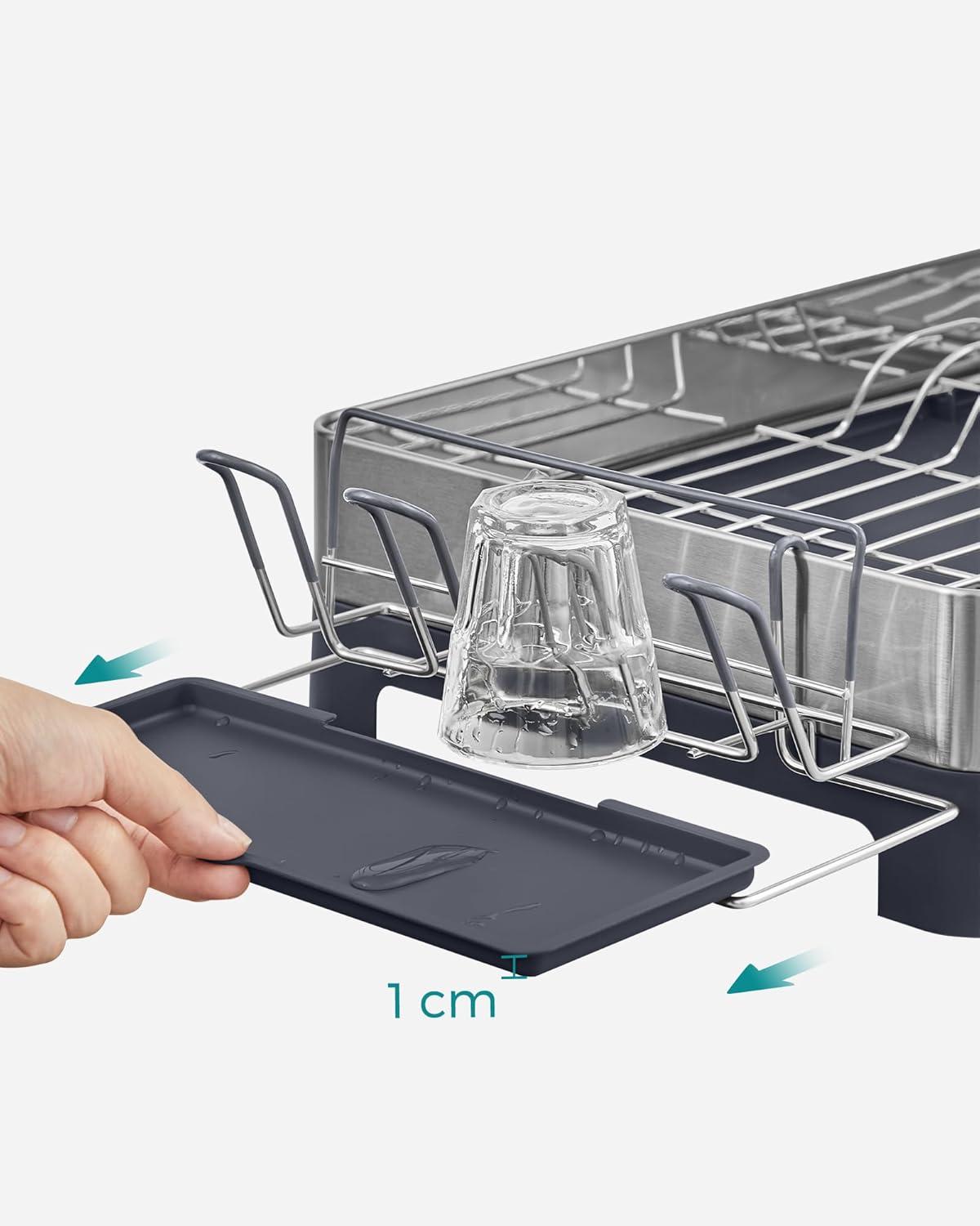 Secaplatos Songmics Acero Inoxidable Con Bandeja 57 Cm